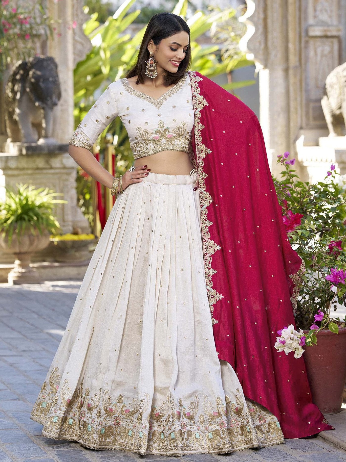 Embellished Semi Stitched Lehenga Choli