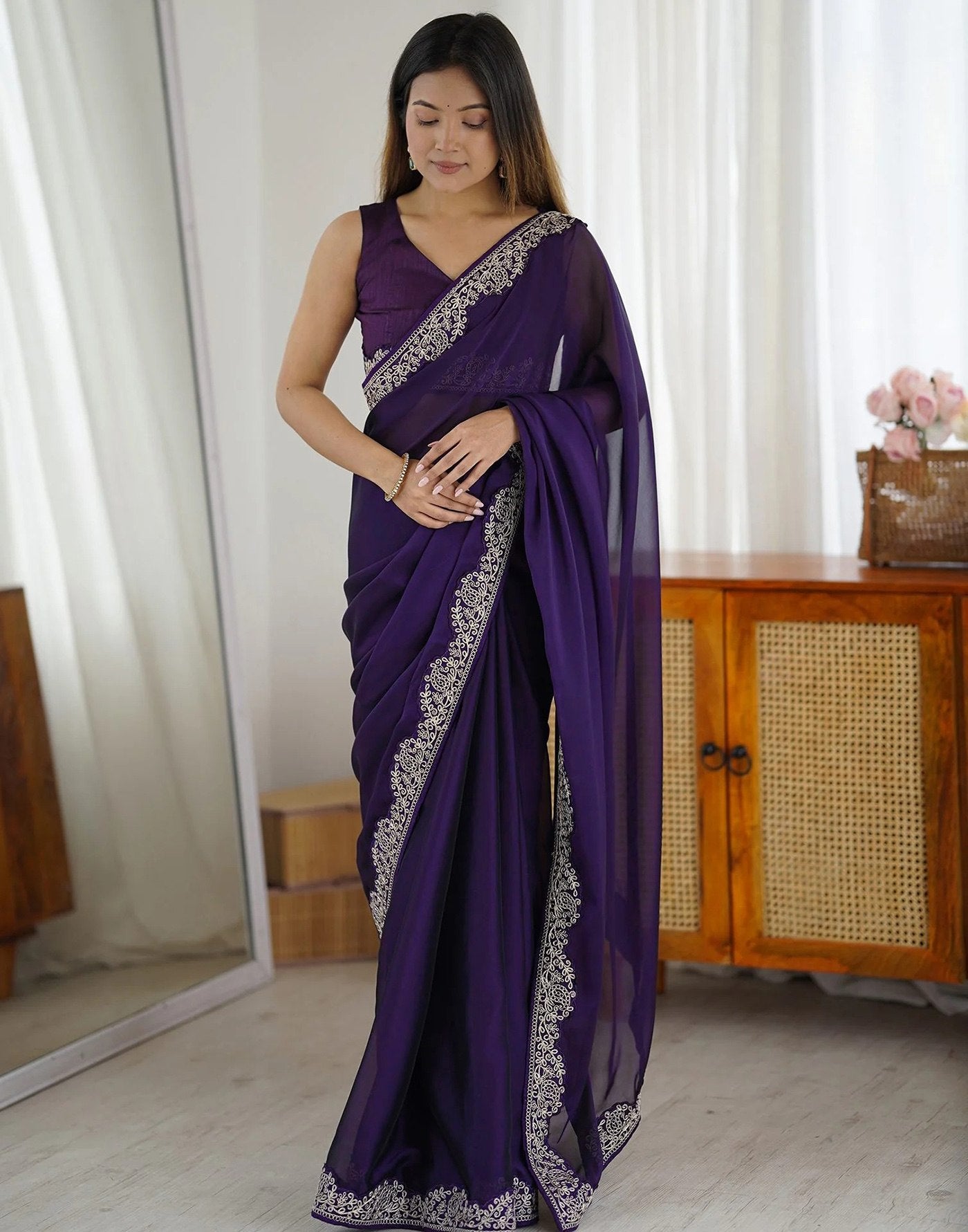PREMIUM LAUNCHED SAREE WITH BLOUSE FOR WOMEN