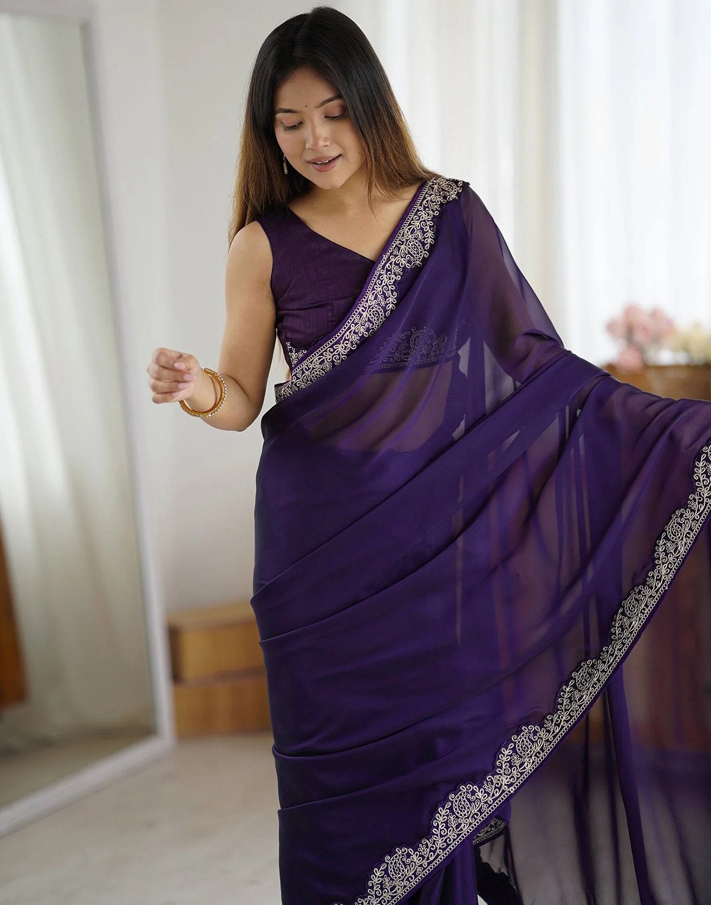 PREMIUM LAUNCHED SAREE WITH BLOUSE FOR WOMEN